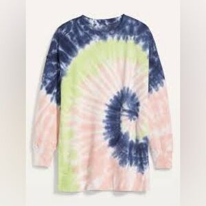 Old Navy Tie-Dye Long Sleeve Shirt - Blue and Yellow